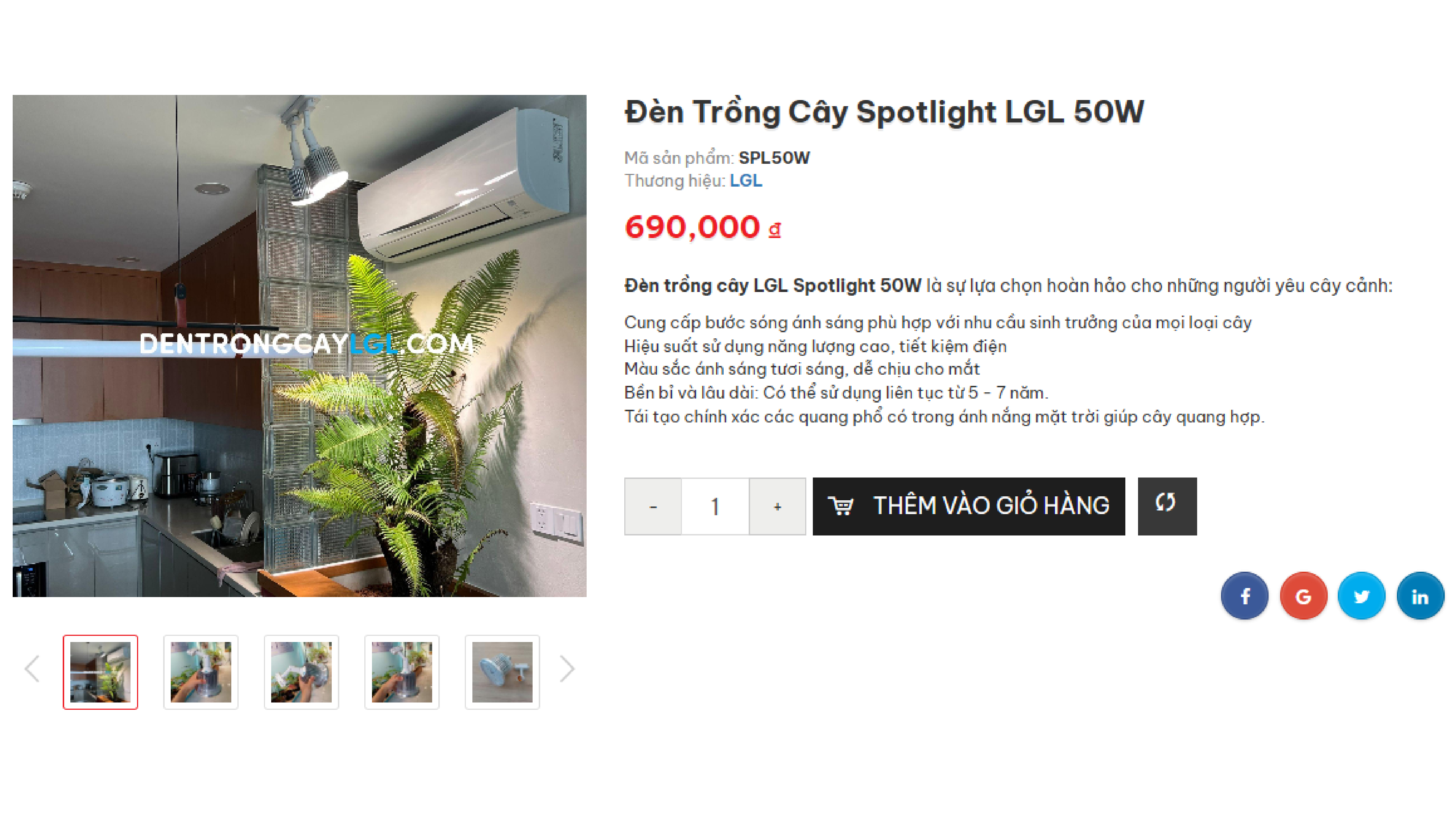Đèn Thanh Ray LGL Spotlight 50W