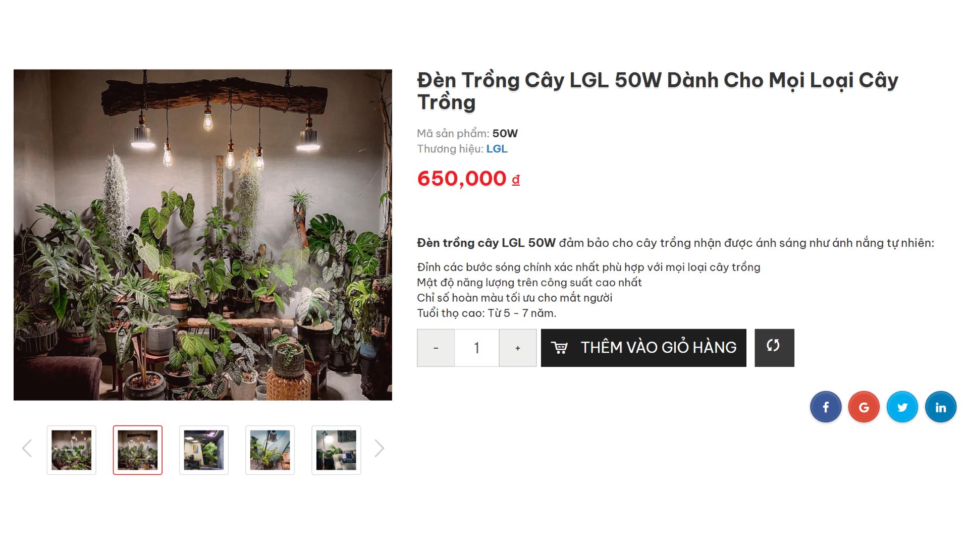Đèn Thanh Ray LGL Spotlight 50W